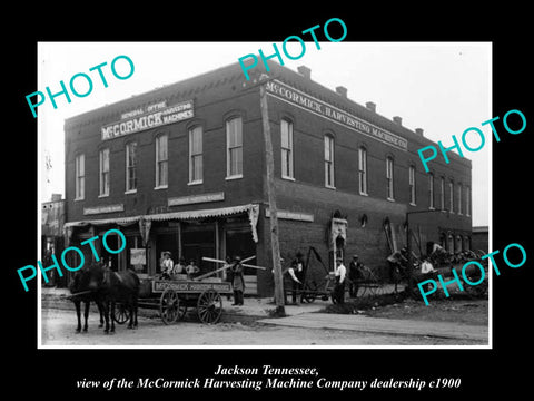 OLD LARGE HISTORIC PHOTO OF JACKSON TENNESSEE, McCORMICK HARVESTER STORE c1900