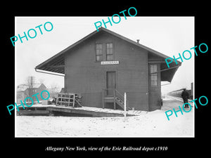 OLD LARGE HISTORIC PHOTO OF ALLEGANY NEW YORK, THE ERIE RAILROAD DEPOT c1910 1