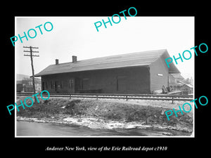 OLD LARGE HISTORIC PHOTO OF ANDOVER NEW YORK, THE ERIE RAILROAD DEPOT c1910