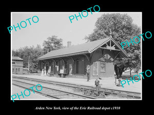 OLD LARGE HISTORIC PHOTO OF ARDEN NEW YORK, THE ERIE RAILROAD DEPOT c1910 1