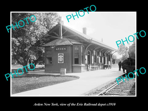 OLD LARGE HISTORIC PHOTO OF ARDEN NEW YORK, THE ERIE RAILROAD DEPOT c1910 2