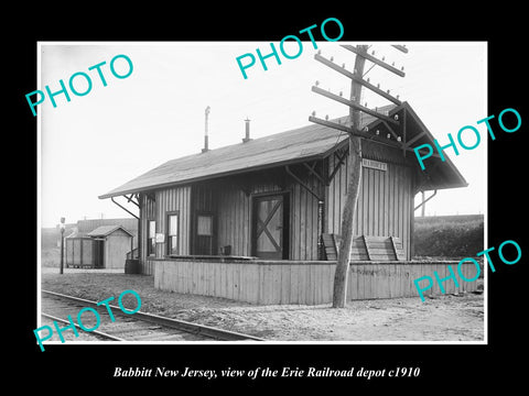 OLD LARGE HISTORIC PHOTO OF BABBITT NEW JERSEY, THE ERIE RAILROAD DEPOT c1910 2