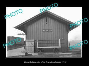 OLD LARGE HISTORIC PHOTO OF BIPPUS INDIANA, THE ERIE RAILROAD STATION c1910 3