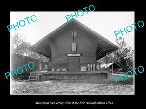 OLD LARGE HISTORIC PHOTO OF BLAIRSTOWN NEW JERSEY, ERIE RAILROAD STATION c1910 2