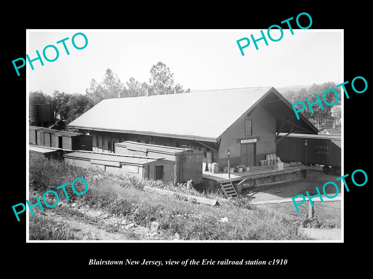 OLD LARGE HISTORIC PHOTO OF BLAIRSTOWN NEW JERSEY, ERIE RAILROAD STATION c1910 3