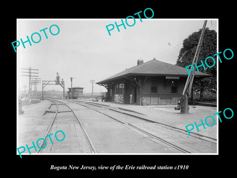 OLD LARGE HISTORIC PHOTO OF BOGOTA NEW JERSEY, ERIE RAILROAD STATION c1910 2