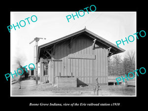 OLD LARGE HISTORIC PHOTO OF BOONE GROVE INDIANA, ERIE RAILROAD STATION c1910 3