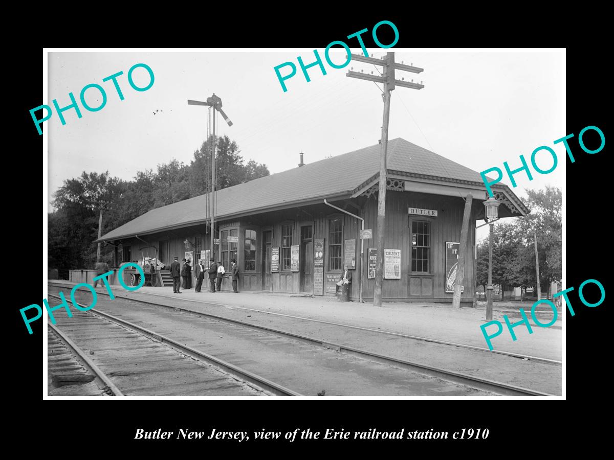 OLD LARGE HISTORIC PHOTO OF BUTLER NEW JERSEY, THE ERIE RAILROAD STATION c1910 1