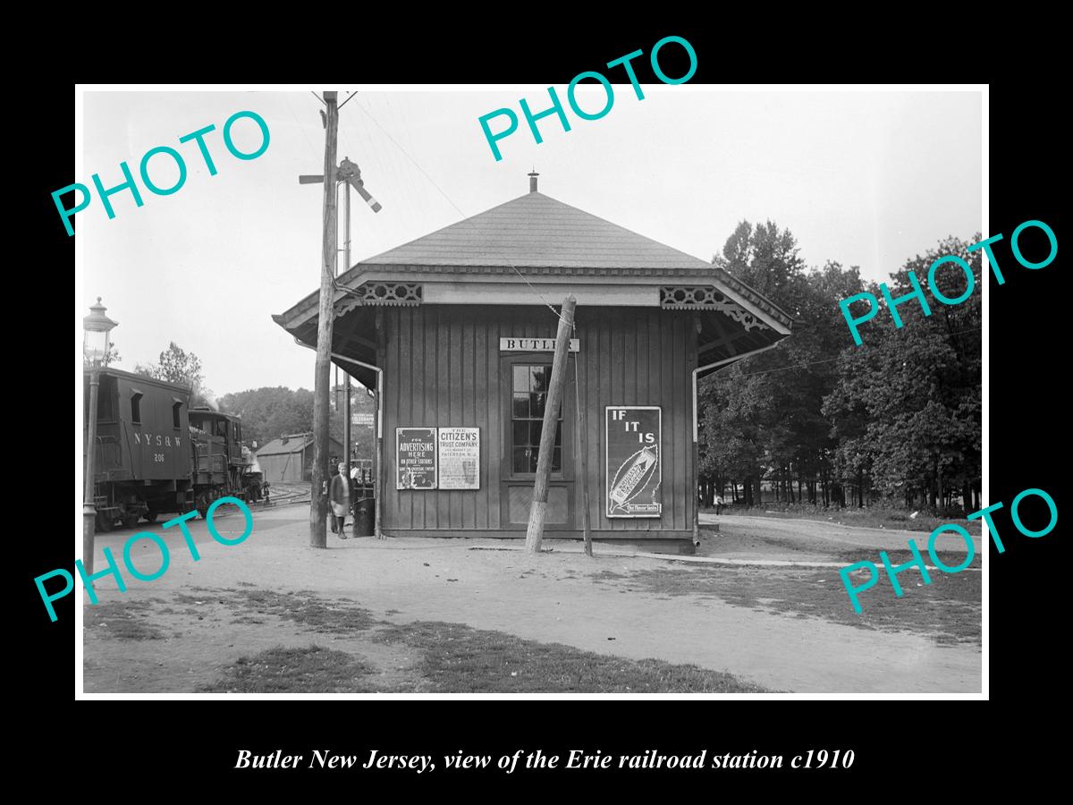 OLD LARGE HISTORIC PHOTO OF BUTLER NEW JERSEY, THE ERIE RAILROAD STATION c1910 2