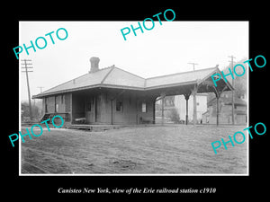 OLD LARGE HISTORIC PHOTO OF CANISTEO NEW YORK, ERIE RAILROAD STATION c1910 2