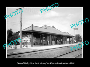 OLD LARGE HISTORIC PHOTO OF CENTRAL VALLEY NEW YORK, ERIE RAILROAD DEPOT c1910 2