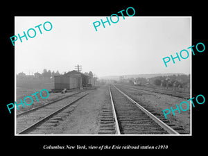 OLD LARGE HISTORIC PHOTO OF COLUMBUS NEW YORK, ERIE RAILROAD STATION c1910 2