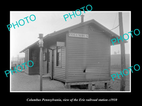 OLD LARGE HISTORIC PHOTO OF COLUMBUS PENNSYLVANIA, ERIE RAILROAD STATION c1910 2