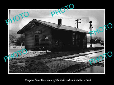 OLD LARGE HISTORIC PHOTO OF COOPERS NEW YORK, ERIE RAILROAD STATION c1910 1