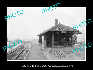 OLD LARGE HISTORIC PHOTO OF CUBA NEW YORK, THE ERIE RAILROAD STATION c1910 1