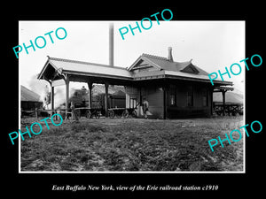 OLD LARGE HISTORIC PHOTO OF EAST BUFFALO NEW YORK, ERIE RAILROAD STATION c1910