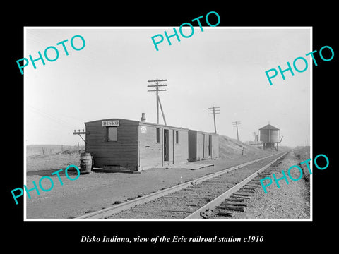 OLD LARGE HISTORIC PHOTO OF DISKO INDIANA, THE ERIE RAILROAD STATION c1910 2