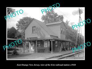 OLD LARGE HISTORIC PHOTO OF EAST ORANGE NEW JERSEY RAILROAD STATION c1910