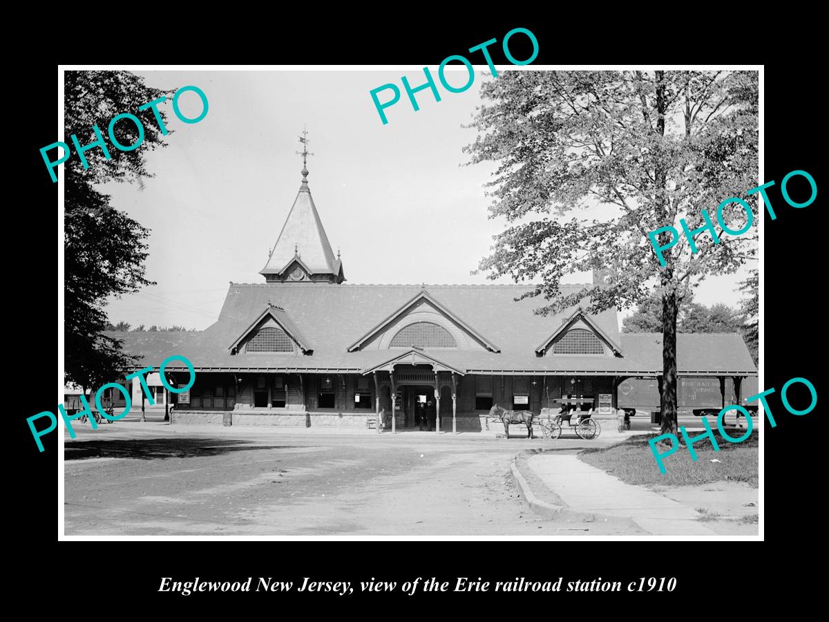 OLD LARGE HISTORIC PHOTO OF ENGLEWOOD NEW JERSEY, ERIE RAILROAD STATION c1910 3