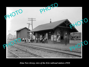 OLD LARGE HISTORIC PHOTO OF ETNA NEW JERSEY, ERIE RAILROAD STATION c1910 1