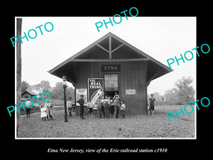 OLD LARGE HISTORIC PHOTO OF ETNA NEW JERSEY, ERIE RAILROAD STATION c1910 2