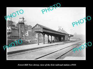 OLD LARGE HISTORIC PHOTO OF FOREST HILL NEW JERSEY ERIE RAILROAD STATION 1910 1