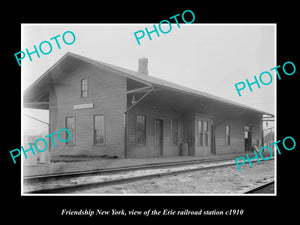 OLD LARGE HISTORIC PHOTO OF FRIENDSHIP NEW YORK, ERIE RAILROAD STATION c1910 1