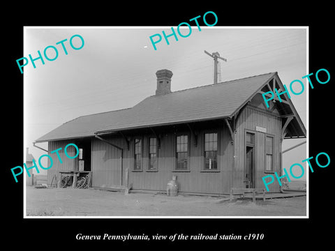 OLD LARGE HISTORIC PHOTO OF GENEVA PENNSYLVANIA, ERIE RAILROAD STATION c1910 2