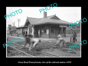 OLD HISTORIC PHOTO OF GREAT BEND PENNSYLVANIA, ERIE RAILROAD STATION c1910 2