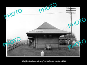 OLD LARGE HISTORIC PHOTO OF GRIFFITH INDIANA, ERIE RAILROAD STATION c1910 2