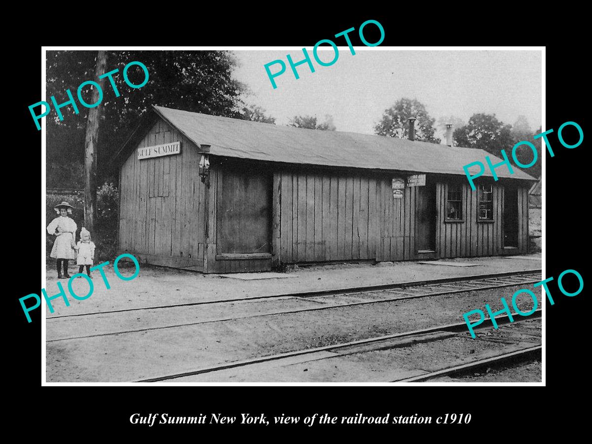 OLD LARGE HISTORIC PHOTO OF GULF SUMMIT NEW YORK, ERIE RAILROAD STATION c1910 1