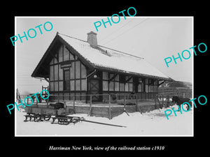 OLD LARGE HISTORIC PHOTO OF HARRIMAN NEW YORK, ERIE RAILROAD STATION c1910 3