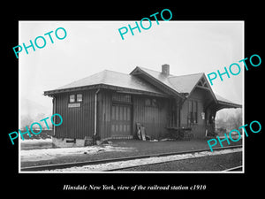 OLD LARGE HISTORIC PHOTO OF HINSDALE NEW YORK, ERIE RAILROAD STATION c1910 1