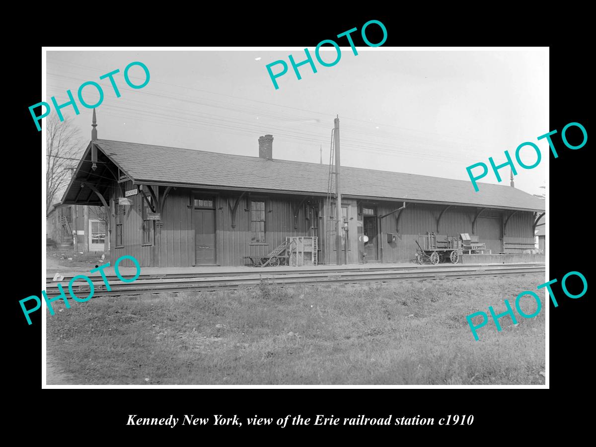 OLD LARGE HISTORIC PHOTO OF KENNEDY NEW YORK, ERIE RAILROAD STATION c1910