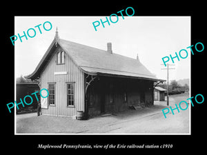 OLD LARGE HISTORIC PHOTO OF MAPLEWOOD PENNSYLVANIA, ERIE RAILROAD STATION c1910