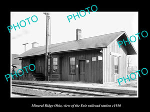 OLD LARGE HISTORIC PHOTO OF MINERAL RIDGE OHIO, ERIE RAILROAD STATION c1910