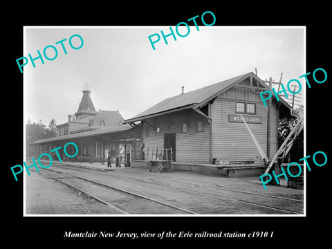 OLD LARGE HISTORIC PHOTO OF MONTCLAIR NEW JERSEY, ERIE RAILROAD STATION c1910 2