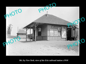 OLD LARGE HISTORIC PHOTO OF MT IVY NEW YORK, THE ERIE RAILROAD STATION c1910