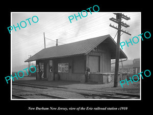 OLD LARGE HISTORIC PHOTO OF NEW DURHAM NEW JERSEY, ERIE RAILROAD STATION c1910 2