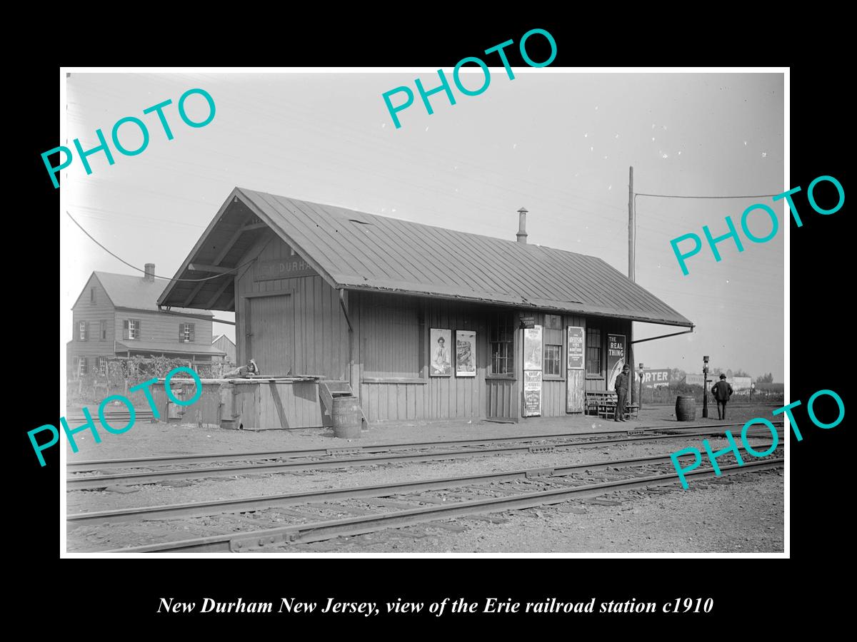 OLD LARGE HISTORIC PHOTO OF NEW DURHAM NEW JERSEY, ERIE RAILROAD STATION c1910 3