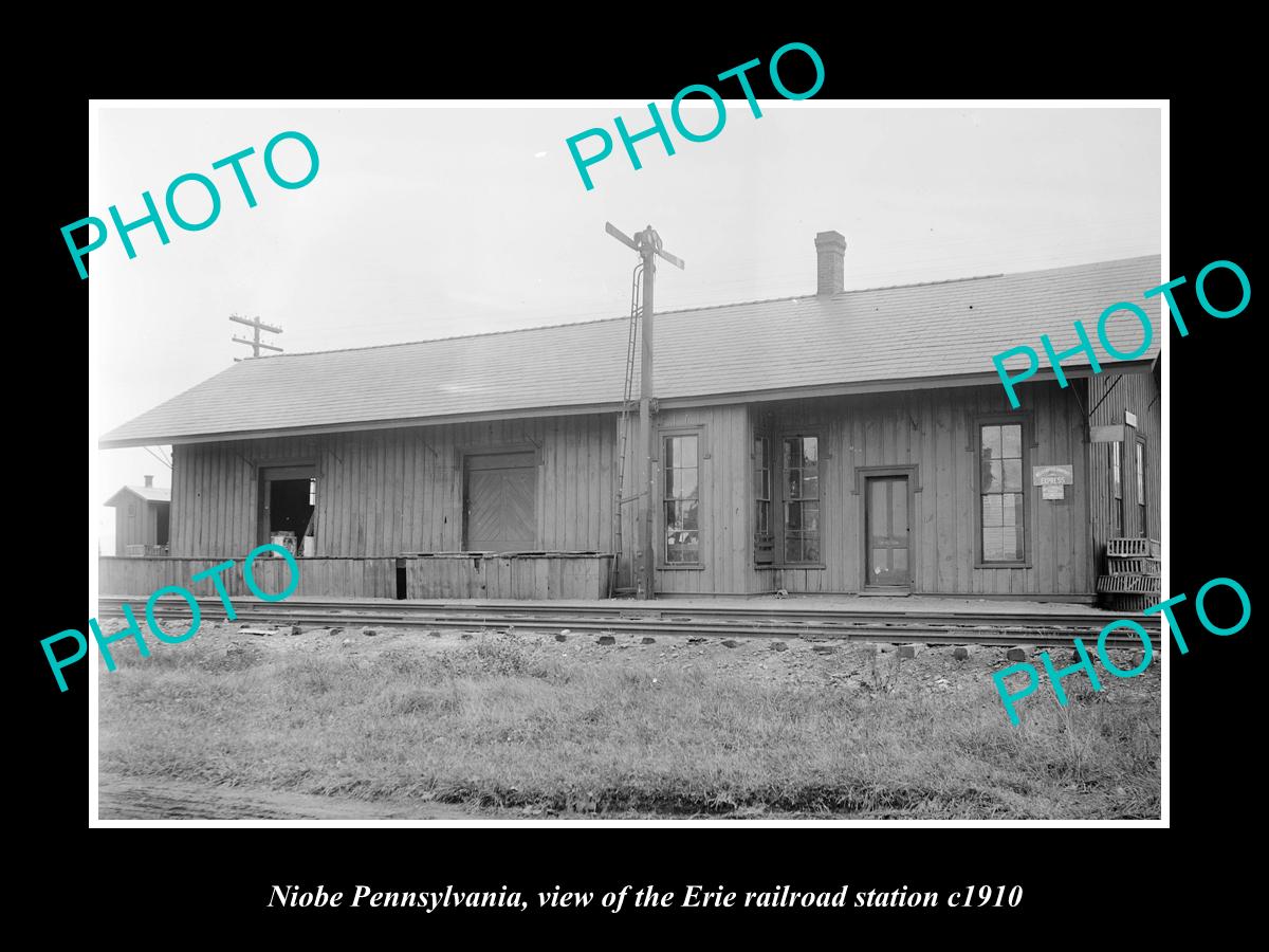 OLD LARGE HISTORIC PHOTO OF NIOBE PENNSYLVANIA, ERIE RAILROAD STATION c1910 1