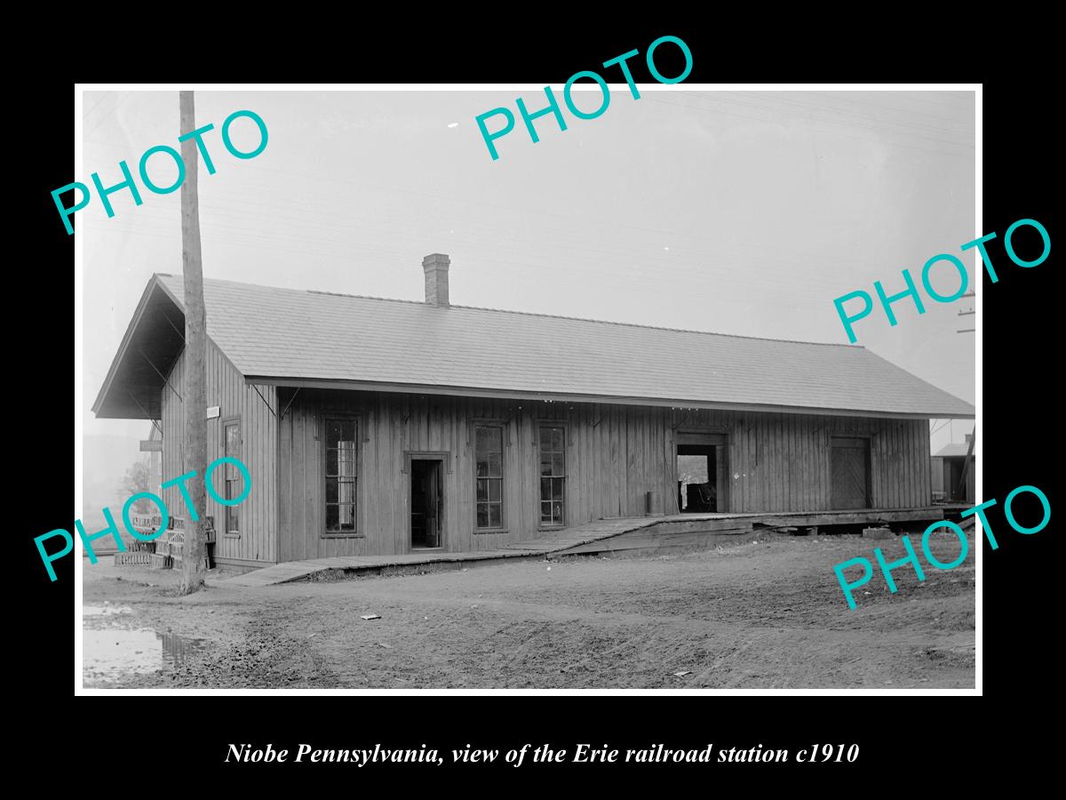 OLD LARGE HISTORIC PHOTO OF NIOBE PENNSYLVANIA, ERIE RAILROAD STATION c1910 2