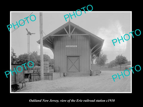 OLD LARGE HISTORIC PHOTO OF OAKLAND NEW JERSEY, ERIE RAILROAD STATION c1910 1