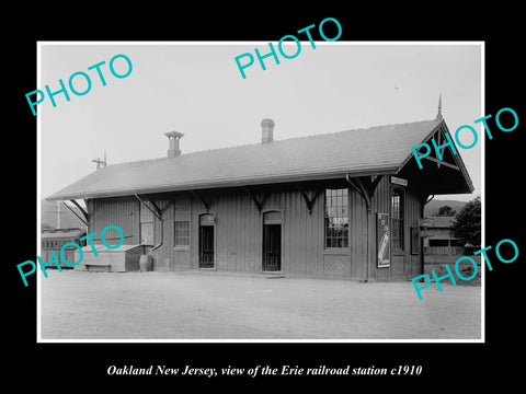 OLD LARGE HISTORIC PHOTO OF OAKLAND NEW JERSEY, ERIE RAILROAD STATION c1910 2