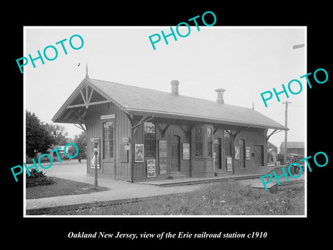 OLD LARGE HISTORIC PHOTO OF OAKLAND NEW JERSEY, ERIE RAILROAD STATION c1910 3