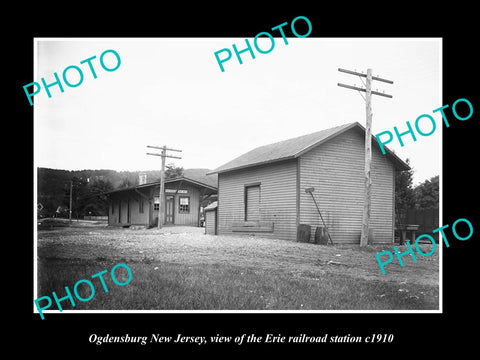 OLD LARGE HISTORIC PHOTO OF OGDENSBURG NEW JERSEY, ERIE RAILROAD STATION c1910 2