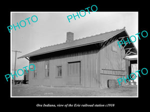 OLD LARGE HISTORIC PHOTO OF ORA INDIANA, THE ERIE RAILROAD STATION c1910 2