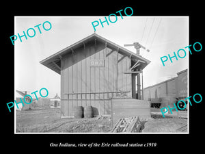 OLD LARGE HISTORIC PHOTO OF ORA INDIANA, THE ERIE RAILROAD STATION c1910 3