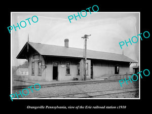 OLD HISTORIC PHOTO OF ORANGEVILLE PENNSYLVANIA, ERIE RAILROAD STATION c1910 1