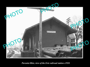 OLD LARGE HISTORIC PHOTO OF PAVONIA OHIO, THE ERIE RAILROAD STATION c1910 2